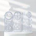 thumbnail image 3 of Rotatable Geometry Drawing Ruler Set with Triangle Scriber Templates for Students Architects, 3 of 5