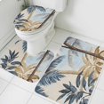 thumbnail image 3 of Retro Palm Trees Bath Mat 3 Piece Bathroom Rug Set, Summer Botanical Vintage Watercolor Non Slip Bath Rug Contour Mat and Toilet Lid Cover, Absorbent Shower Mats Soft Bath Rugs and Mats Sets, 3 of 8