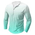 thumbnail image 3 of LODIENY Men's Henley Shirts Classic Casual Tie Dye Gradient Print Basic Workout Tee Shirts Big and Tall Regular Fit Long Sleeve Cotton Button Ombre T Shirts Multicolor#21 M, 3 of 5