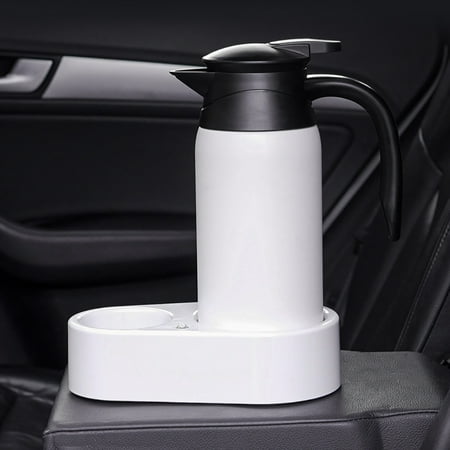 

TOTMOX 12V-24V 800ML Car Electric Kettle Large Capacity Portable Teapot with Holder Base Universal Truck Sedan RV Pickup Winter Accessories White