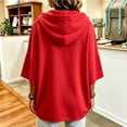 thumbnail image 4 of Sweatshirts for Women Trendy 3/4 Sleeve Hoodies Lightweight Pullover Baggy Tops Solid Color Spring Fall Outfits Red M, 4 of 6