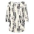 thumbnail image 5 of Sawvnm Women Blouses Plus Size Women's Fashion Loose Casual Printing 3/4 Sleeve T-Shirt Round Neck Plus Size Top Skirts for Women White 2XL, 5 of 5