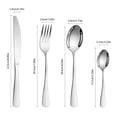 thumbnail image 3 of 4/6/16/24pcs Silver stainless steel cutlery 1010 round handle knife, fork and spoon cutlery set suitable for family dinner hotel, 3 of 5