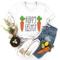 thumbnail image 4 of Prolriy Chemises de Pâques pour Femmes Joyeuses Pâques T-Shirt à Manches Courtes Col Rond Imprimé Carotte Tenue de Pâques Femmes, Hauts Femmes Blanc TTTG, 4 of 5