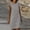 Gray, variant on Summer Savings Clearance! Pitauce Dresses for Women 2024 Cotton Linen Casual Dress Crew Neck Swing Waist Loose Midi Dress Vacation Plus Size Sundresses