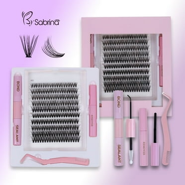200Pcs Lash Cluster 30+40D C Curl Induvidual Lashes DIY Eyelash Extension Kit with Bond and Seal Lash Glue Remover and Eyelash Extension Tweezers