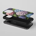 thumbnail image 2 of Hydrangea Floral For All iPhone Series Protective Phone Case Botanical Theme Multi-Color on Black, 2 of 7