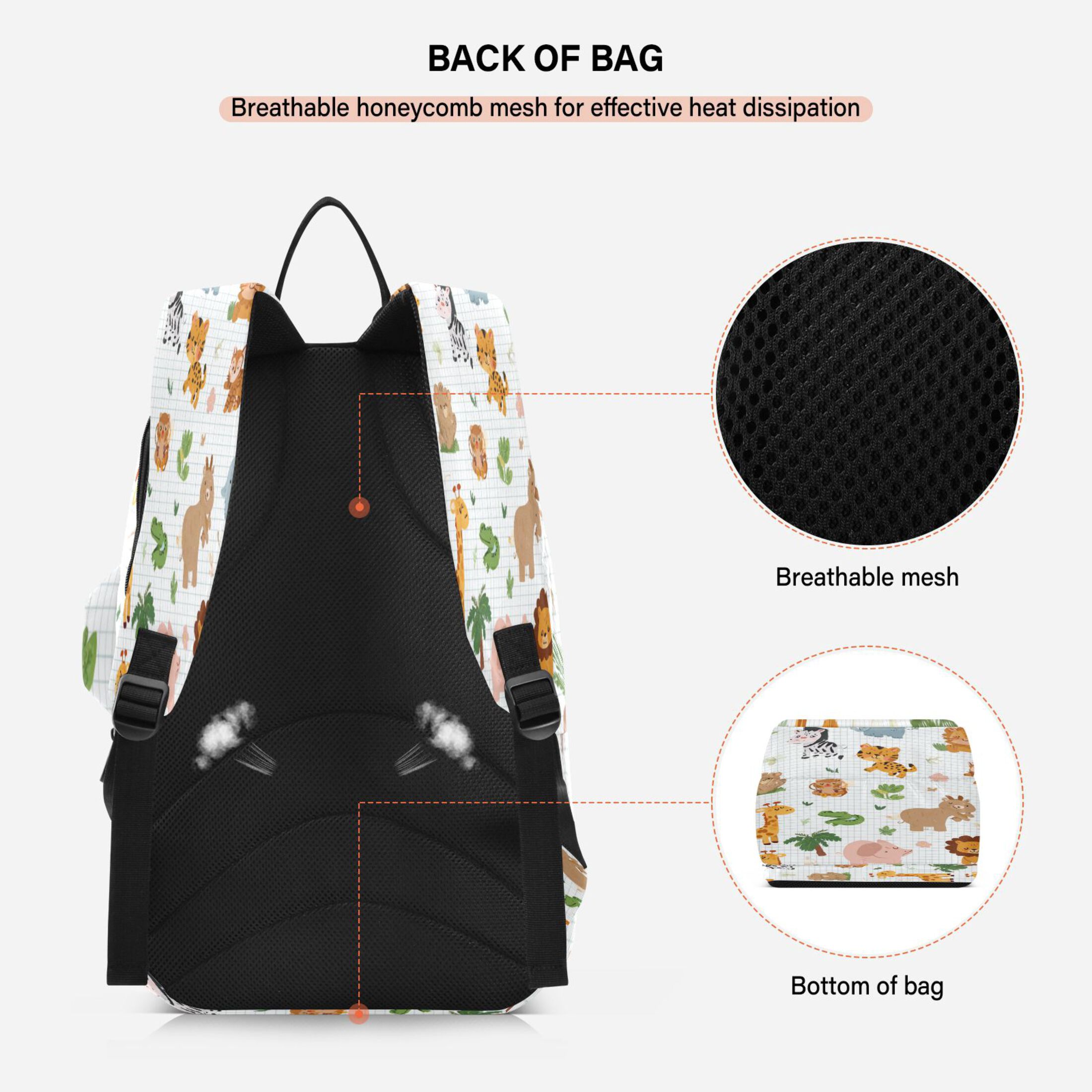 2 Racquet Holder Tennis Backpack Tennis Racket Covers Gym Bags Zoo Party
