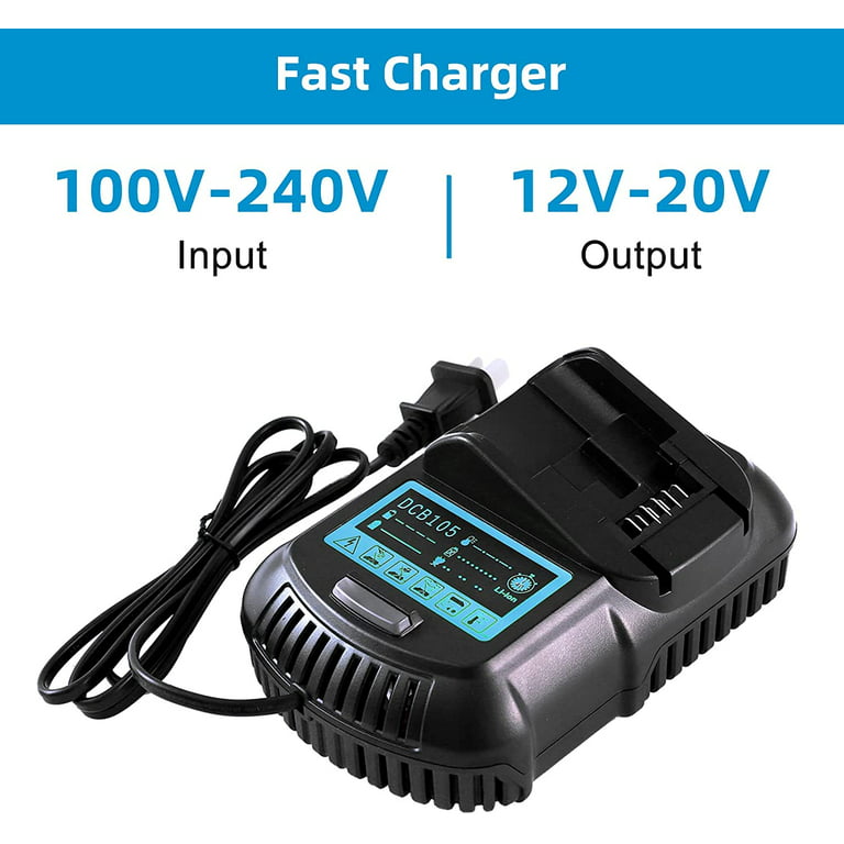 Fast Charger for Black & Decker Li-ion Battery 12V-20V 110V-240V