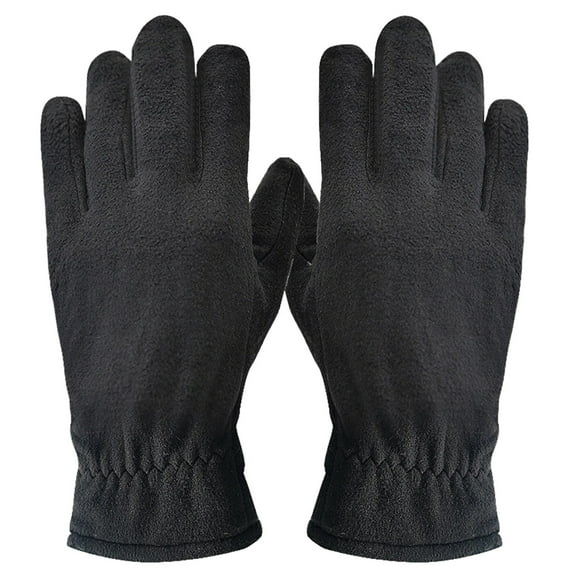 WHEANG Gloves Tough Outdoors Fleece Gloves for Women Men Fleece Winter Gloves Cold Weather Gloves W/ Screen Fingers for Running One Size Black