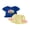 Blue Yellow, variant on Toddler Baby Girl Back to School Outfit Baby First Day of School Kindergarten Outfit Baby Girl Summer Clothes Bow School Bus Embroidery Short Sleeve T Shirt Tops and Stripe Shorts Set