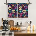 thumbnail image 4 of Sm:)e Suger Skulls Floral Day of The Dead Kitchen Towels Dish Towels, 18x26 Inch Halloween Decoration Hand Towels Set of 2, 4 of 6
