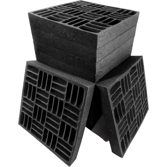 Foroomaco 12 Pack Sound Proof Foam Panels - 12.6"x12.6"x2" Grid Style Acoustic Panels for Home Studio Room Acoustic Treatments So