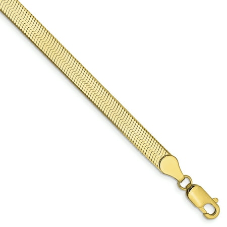 10k Yellow Gold 5mm Silky Link Herringbone Chain Necklace Pendant Charm