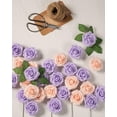 thumbnail image 4 of 25Pcs Artificial Roses Flowers Fake Roses with Stems Real Touch Foam Flowers for DIY Wedding Bouquet Baby Shower Centerpiece Floral Arrangement Party Home Decor(Black), 4 of 5