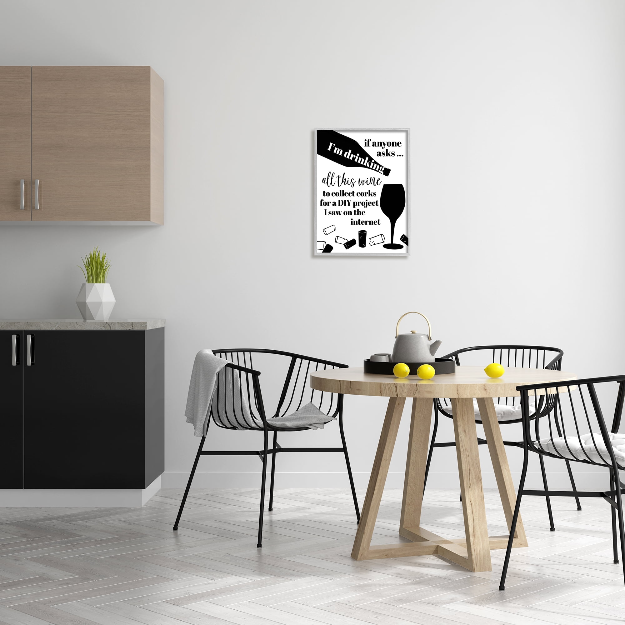 Stupell Industries Funny Wine DIY Phrase Food & Beverage Painting Gray Framed Art Print Wall Art, 16 x 20