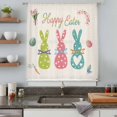 thumbnail image 4 of Easter Sheer Curtains 96" Long, Spring Colorful Bunny Eggs Tulips Flowers Beige Light Filering Curtains, Privacy Drapes Simi Floor to Veiling Curtain for Living Room Bedroom Large Window Treatment, 4 of 9