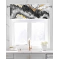 thumbnail image 2 of Black Marble Kitchen Valances for Windows Farmhouse Linen Window Valance Curtain for Living Room Window Treatment Modern Gradient Abstract Waves Texture Valance Rod Pocket Topper Drape, 42 x 12 Inch, 2 of 6