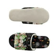 thumbnail image 5 of COEQINE Snowman String Lights Black Womens Bedroom Slippers Open Toe Soft Slip On House Shoes Cute Indoor Christmas Slippers Washable Fuzzy Sandals Women Footwear for Her Mom Ladies, 36-37, 5 of 7