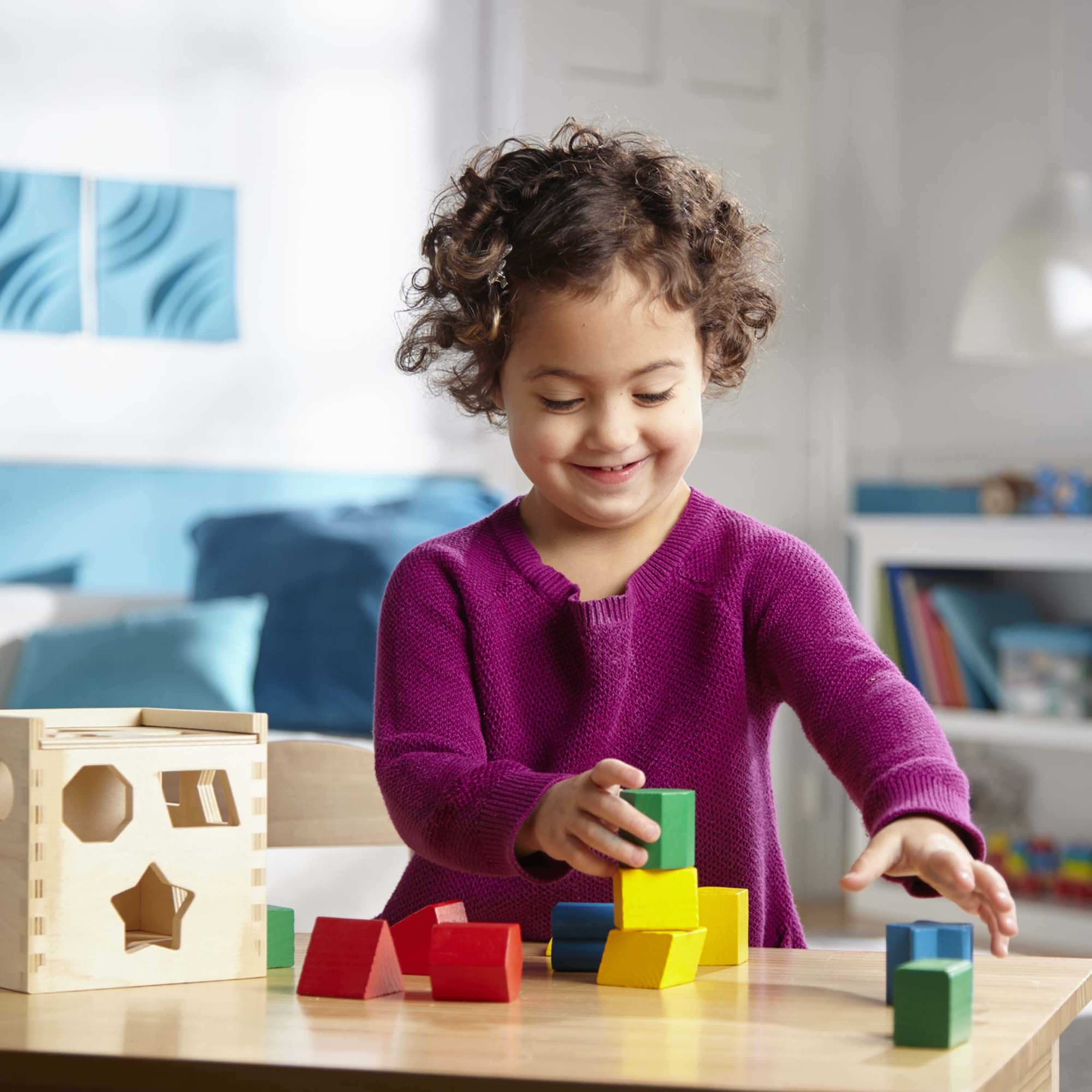 Melissa & doug shape sorting cube classic wooden deals toy