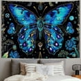 thumbnail image 2 of JRXY  Blue Butterfly Tapestry Boho Floral Tapestries Botanical Moon Phase Tapestry Aesthetic Large Tapestry Teal Wall Tapestry for Bedroom Living Room Dorm  Painting, 2 of 6