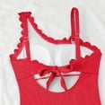 thumbnail image 7 of NMMUED One Shoulder One Piece Swimsuit Women Scalloped Bathing Suit Cutout 1 Piece Slimming Full Coverage Swim Suit Red XXL, 7 of 7