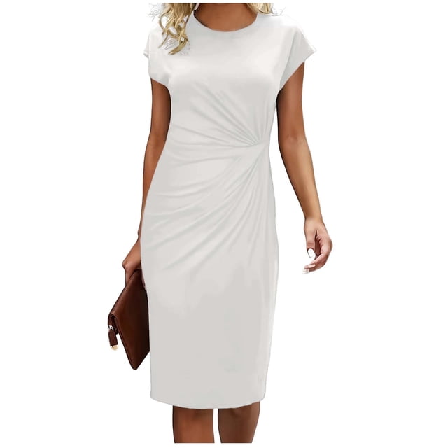 Kyusrd Robe Débardeur d'Été pour Femmes Robe Maxi Robe d'Été Décontractée Grande Taille Couleur Unie Sans Manches Col Rond