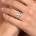 thumbnail image 4 of Gem Stone King 10K Two Tone Gold Sky Blue Topaz and Lab Grown Diamond Engagement Ring for Women | 4.97 Cttw | Round 10MM | Gemstone November Birthstone | Size 6, 4 of 6