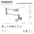 thumbnail image 7 of Kingston Brass KS4107RKX Webb Wall Mount Pot Filler Faucet with Knurled Handle, Brushed Brass, 7 of 7