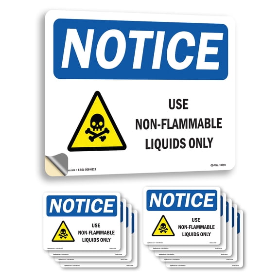 Use Non OSHA Notice Vinyl Decal Label 14 Inch x 10 Inch - 10 Pack