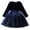 Blue, variant on Odeerbi Kids Girls Christmas Corduroy Dress Fall Winter Long Sleeve Dress Gradient Tulle Dress Round Neck Mesh Princess Bow Skirt Kids Clothes Blue