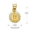 thumbnail image 4 of Ioka-14K Yellow Gold Diamond Cut Our Lady of Guadalupe Stamp Religious Charm Pendant with 0.5mm Box Chain Necklace - 16", 4 of 5