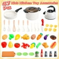 thumbnail image 4 of JoyStone 45Pcs Kitchen Cookware for Kids, Toy Kitchen Play Food Set Toddler Kitchen Set with Play Pots Pans, Play Kitchen Gift for Kids Age 3+, White, 4 of 10