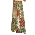 thumbnail image 2 of TMOYZQ Palazzo Pants for Women 2025, Elastic High Waisted Boho Casual Loose Wide Leg Pants Plus Size Print Baggy Lounge Trouser Pants on Clearance, 2 of 6