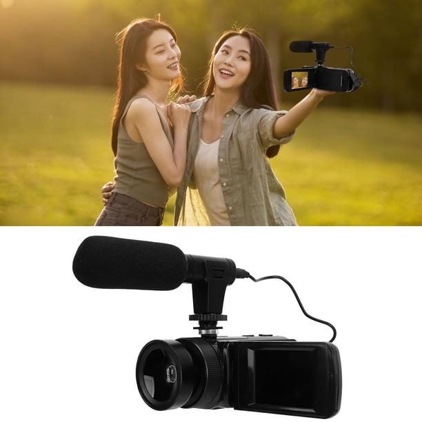 Cámara Vlogging, Cámara Digital HD De 110-240 V, Pantalla Abatible De 2,4 Pulgadas Para Viajes