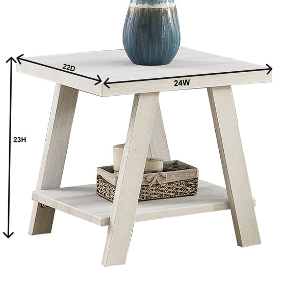 White finish and natural grain | Shelf for storing sewing supplies in the craft room