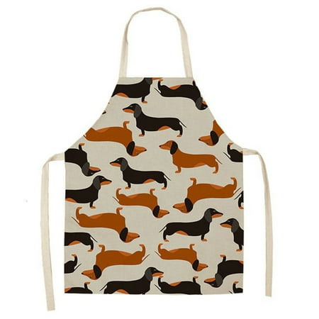 

Dachshund Cotton and Linen Apron Animal Series Printed Apron Household Cleaning Cover Ra Pgeraug Clearance! Apron Sleeve Apron Sleeve R