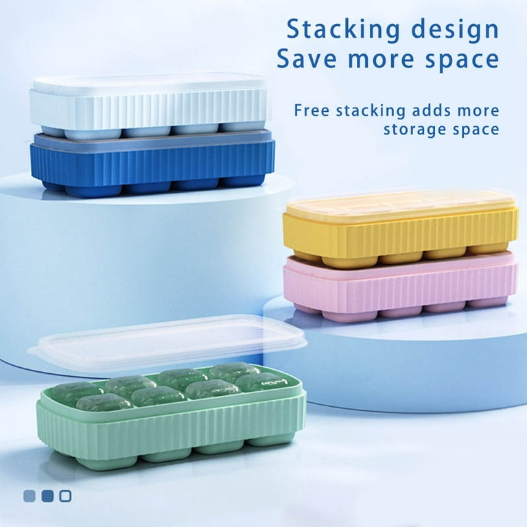 Silicone Square Ice Box Ice Cube Mold Press Type Ice Storage Box