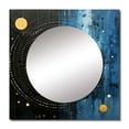 thumbnail image 2 of Designart "Blue Black Abstract Simplicity Round Lines III" Abstract Collages Blue Large Square Mirror - Square Bedroom Mirror Printed Wall Decor - Transitional Square Printed Wall Mirror Art, 2 of 5