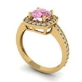 thumbnail image 2 of Halo Engagement Ring for Women - 1.335ct Simulated Pink Diamond in 14K Yellow Gold Promise Ring, 2 of 6