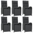 thumbnail image 2 of vidaXL 7 Piece Garden Dining Set with Cushions Black Poly Rattan, 2 of 5