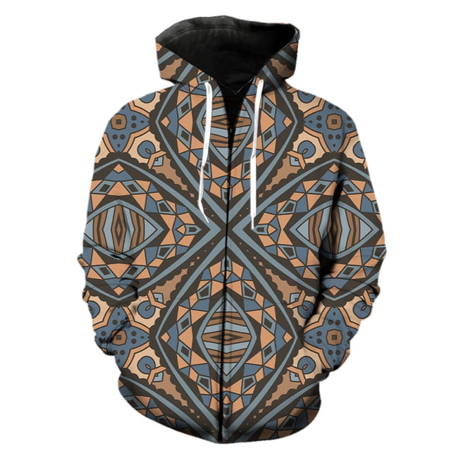 Sudadera con capucha y cremallera estilo nacional retro para hombre, estilo Harajuku, de manga larga, a la moda, informal, de gran tamaño, divertida y genial para primavera.