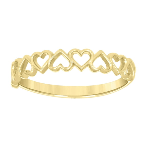 10kt 10k Yellow Gold Womens Love Multi Hearts Ring