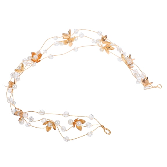 Milisten Bridal Headwear Bridal Flower Headband Golden 1Pcs