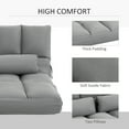thumbnail image 5 of HOMCOM Convertible Floor Sofa Chair, Folding Couch Bed, Guest Chaise Lounge with 2 Pillows, Adjustable Backrest and Headrest, 40.25" L, Light Gray, 5 of 9