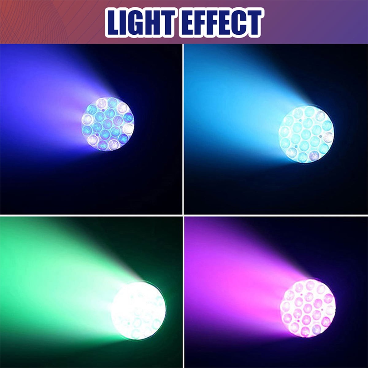 2Pcs Professional 19x15W Dyeing Lamp,Wash Zoom Stage Lights Atmospheric Equipment Suitable For Family Gatherings Small Parties