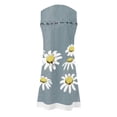 thumbnail image 5 of Cute Party Sun Dresses Daisy Print Knee Length Women's Casual Loose Flowy Tank Sundress for Women Beach Vacation Round Neck Sleeveless Midi Summer Shirt Dress for Women Yellow XXXL, 5 of 5