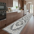thumbnail image 4 of Roxstand 2.5'x12' Washable Runner Rug for Hallway Entrance Bedroom Entryway, Vintage Non Slip Stain Resistant Kitchen Rugs, Black, 4 of 10