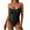 #(New) Black, variant on PFRNLF One Piece Swimsuits for Women Tummy Control Color Block Slimming Bathing Suit Spaghetti Strap Swimwear