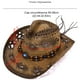 thumbnail image 2 of Sombrero de Vaquera de Paja de ala Ancha - Sombrero de Sol Transpirable para Hombres y Mujeres, con Banda de Adorno de Cuentas - Estilo Occidental para Viajes en la Playa al Aire Libre, 2 of 7